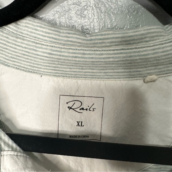 Rails Sebastian Blue Stripe‎ Polo Seafoam Short Sleeve Cotton Summer - Picture 5 of 10